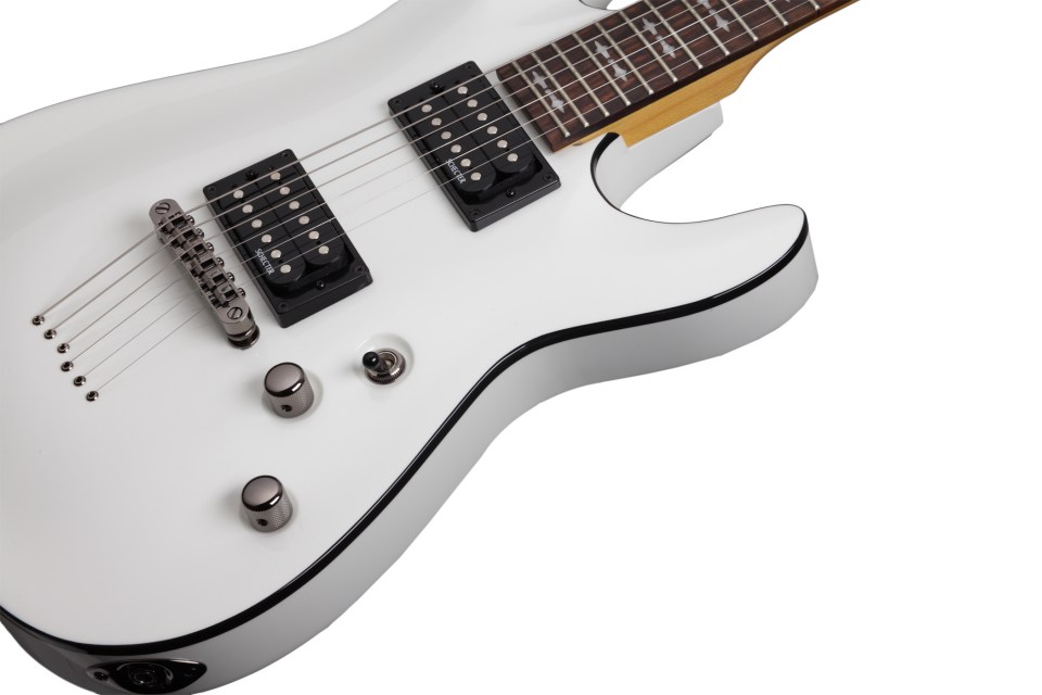 Schecter Omen-6 2h Ht Rw - Vintage White - Guitarra eléctrica con forma de str. - Variation 1