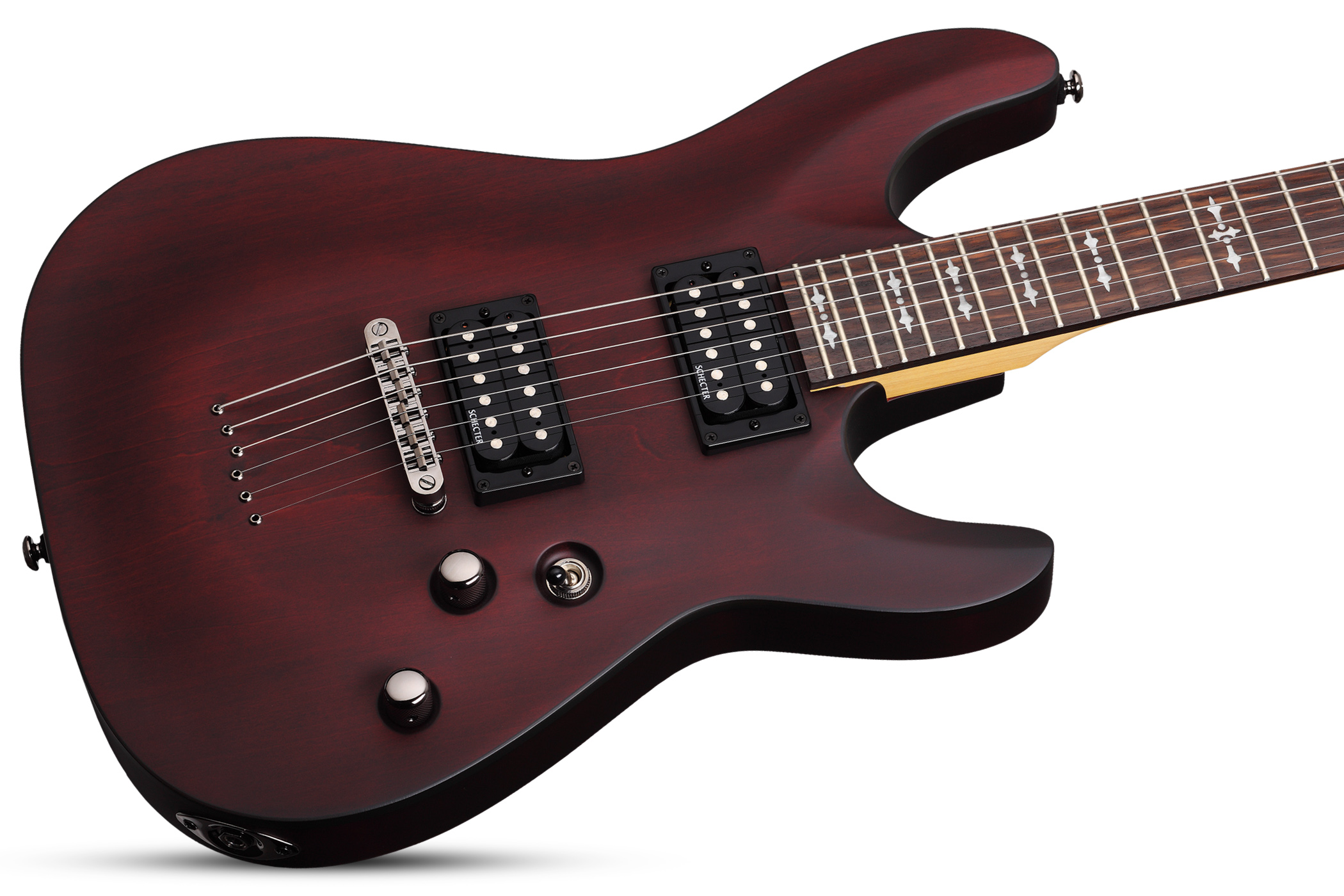 Schecter Omen-6 2h Ht Rw - Walnut Satin - Guitarra eléctrica con forma de str. - Variation 1