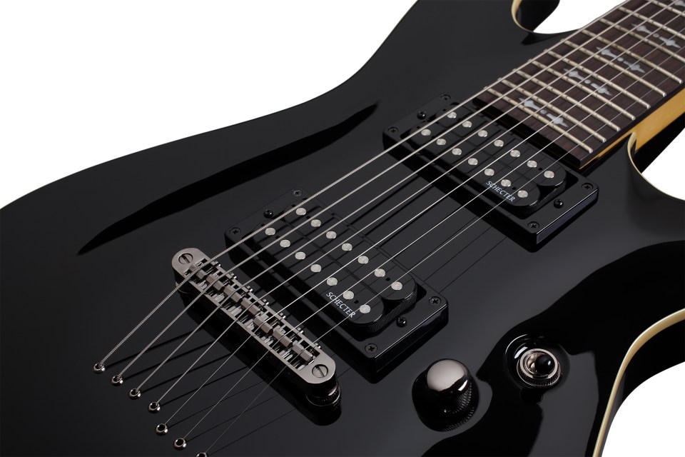 Schecter Omen-7 Lh Gaucher 2h Ht Rw - Black - Guitarra electrica para zurdos - Variation 1