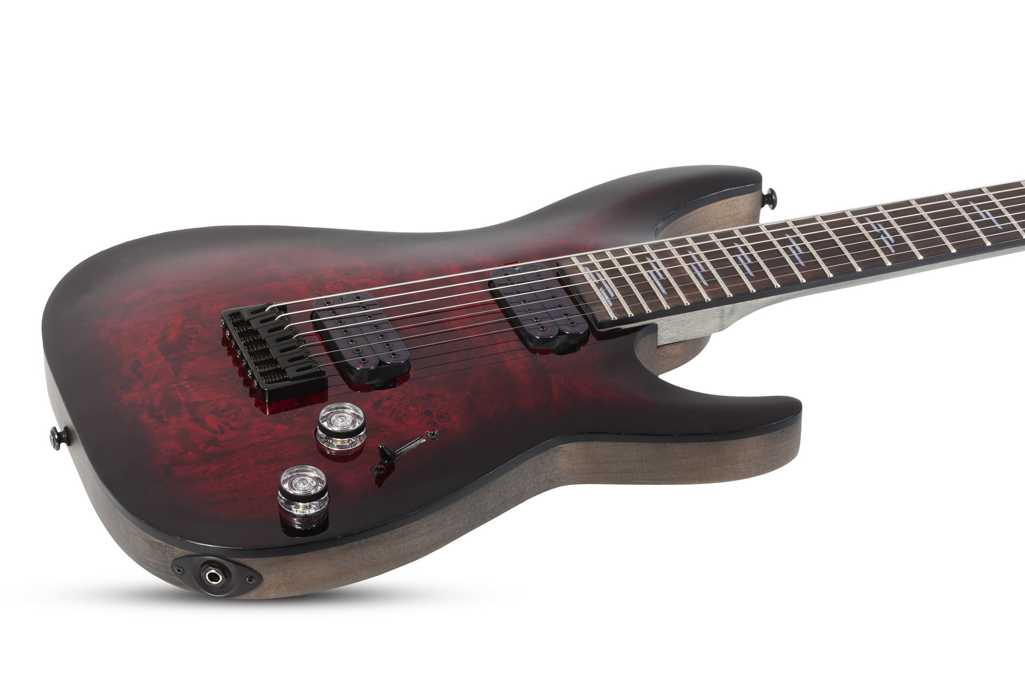 Schecter Omen Elite-7 7c Baryton 2h Ht Rw - Black Cherry Burst - Guitarra eléctrica de 7 cuerdas - Variation 1