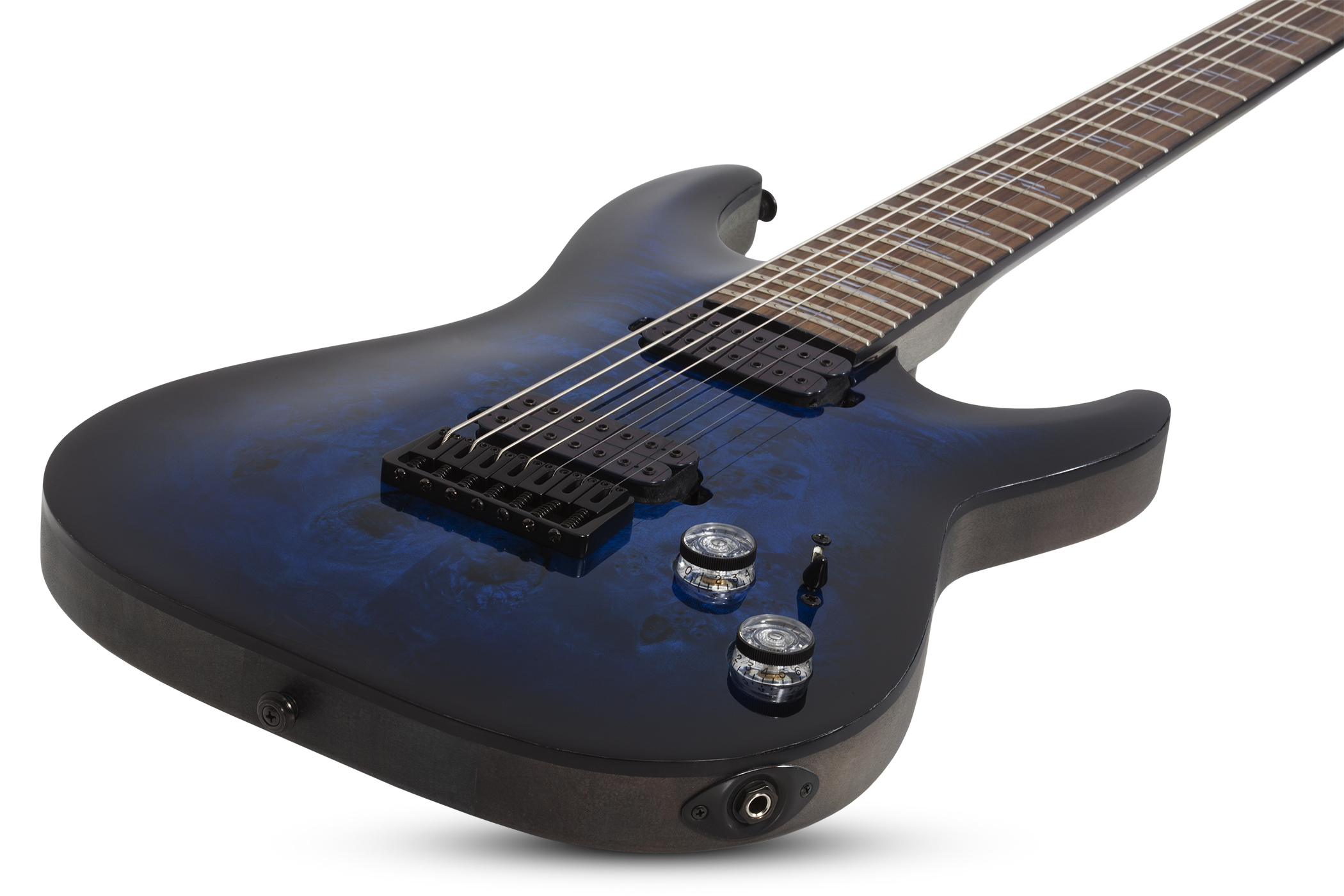 Schecter Omen Elite-7 7c Baryton 2h Ht Rw - See-thru Blue Burst - Guitarra eléctrica de 7 cuerdas - Variation 1