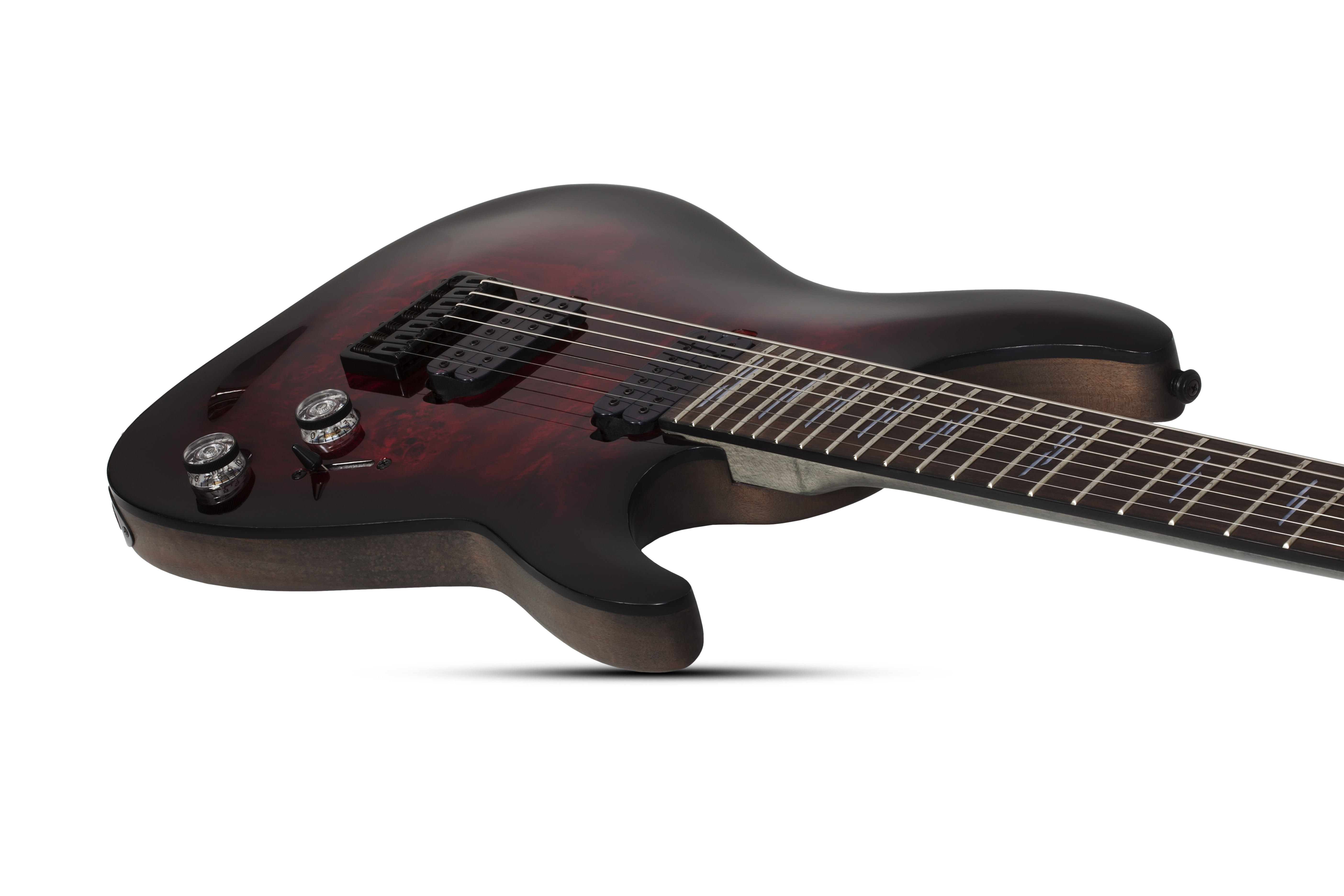 Schecter Omen Elite-7 7c Baryton 2h Ht Rw - Black Cherry Burst - Guitarra eléctrica de 7 cuerdas - Variation 2