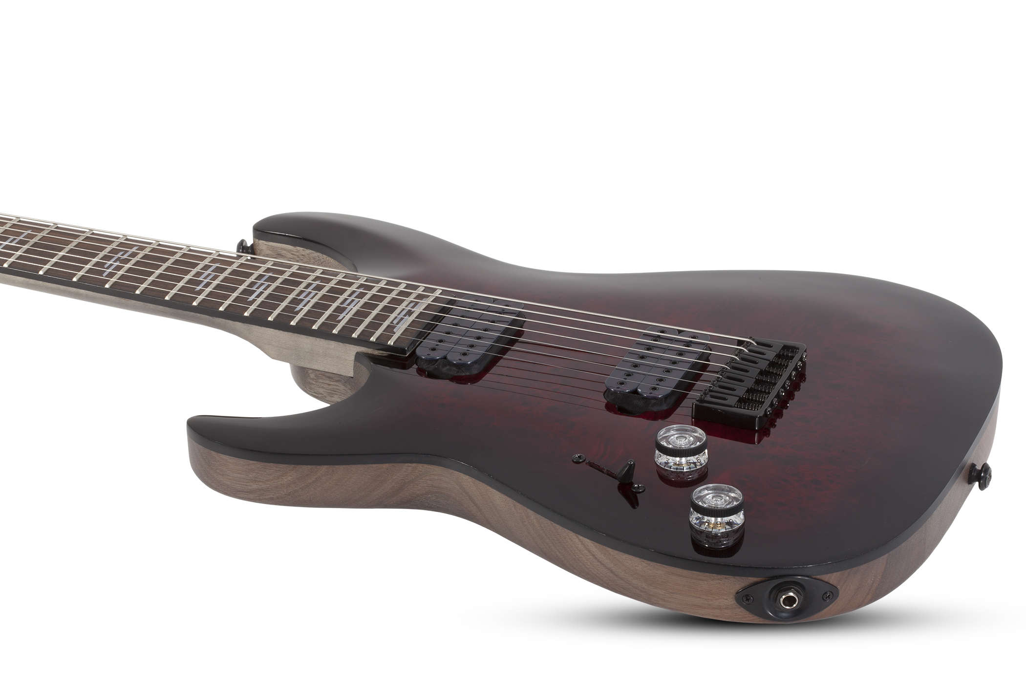 Schecter Omen Elite-7 7c Baryton Lh Gaucher 2h Ht Rw - Black Cherry Burst - Guitarra electrica para zurdos - Variation 1