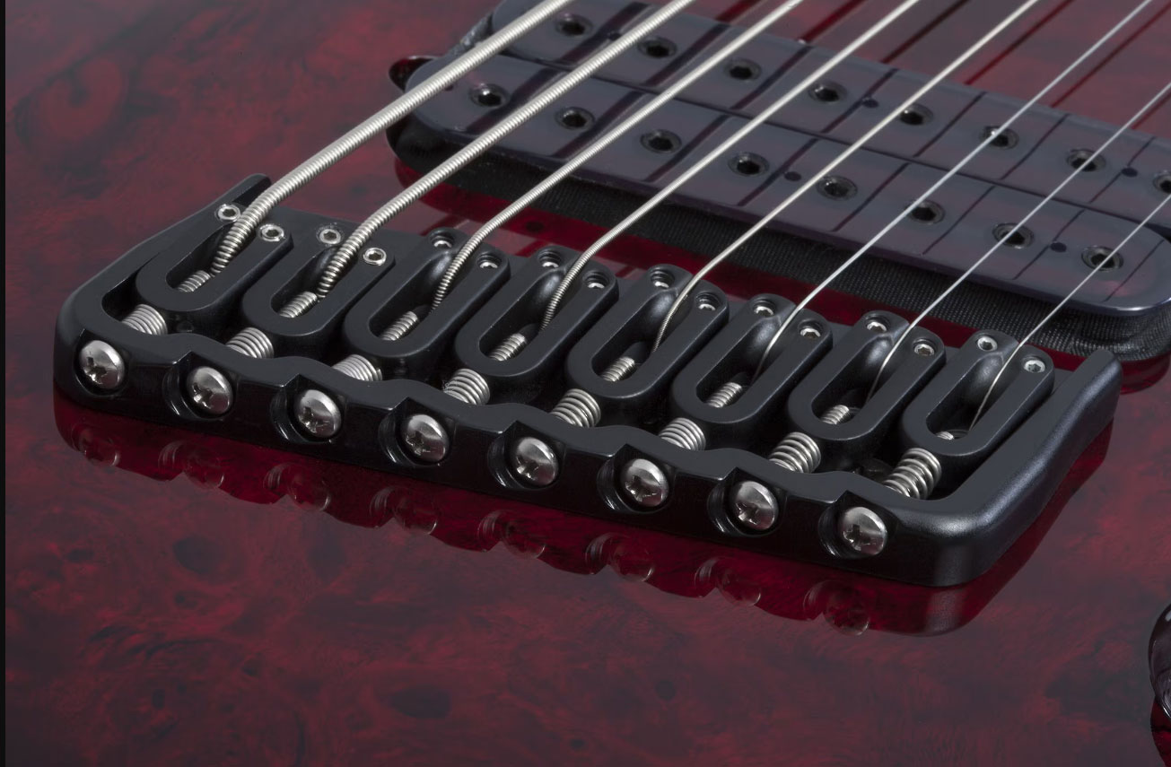 Schecter Omen Elite-8 Multiscale 8c Baryton 2h Ht Rw - Black Cherry Burst - Multi-Scale Guitar - Variation 3