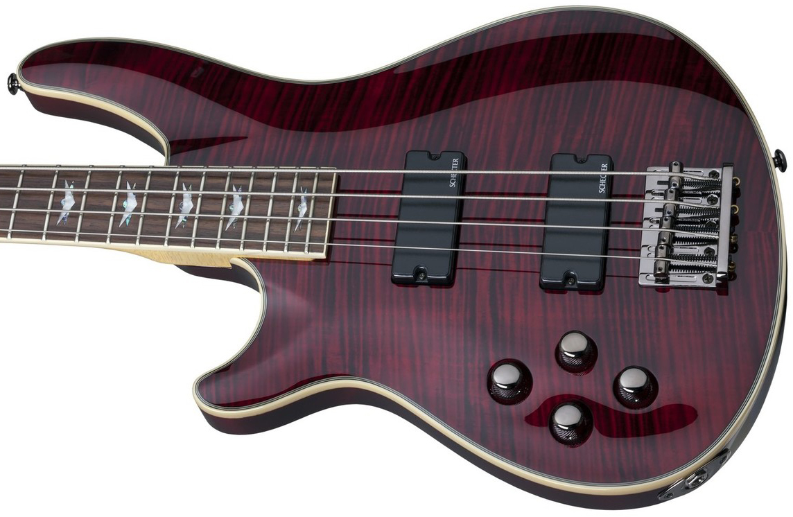 Schecter Omen Extreme-4 Lh Gaucher Active Rw - Black Cherry - Bajo eléctrico de cuerpo sólido - Variation 1