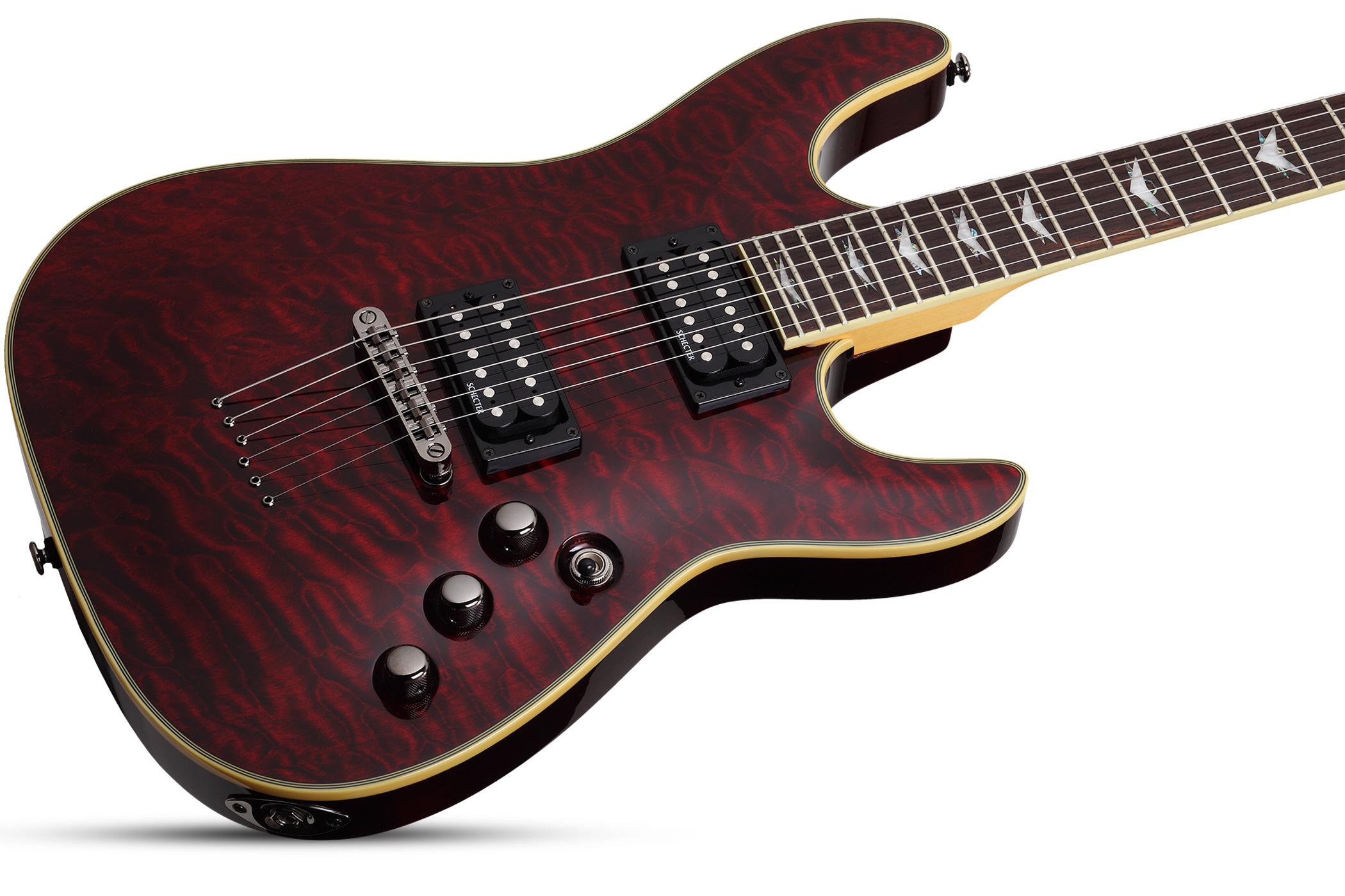 Schecter Omen Extreme-6 2h Ht Rw - Black Cherry - Guitarra eléctrica con forma de str. - Variation 1