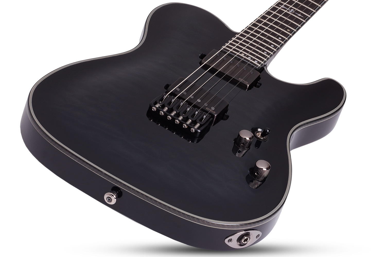 Schecter Pt Hellraiser Hybrid 2h Emg Ht Eb - Transp. Black Burst - Guitarra eléctrica con forma de tel - Variation 1