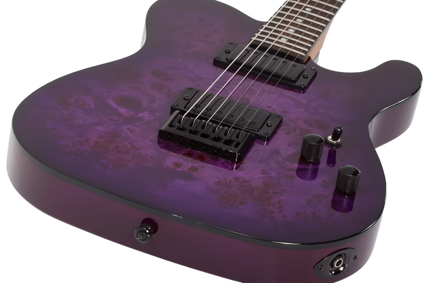 Schecter Pt Standard 2h Ht Rw - Purple Burst Burl - Guitarra eléctrica con forma de tel - Variation 1