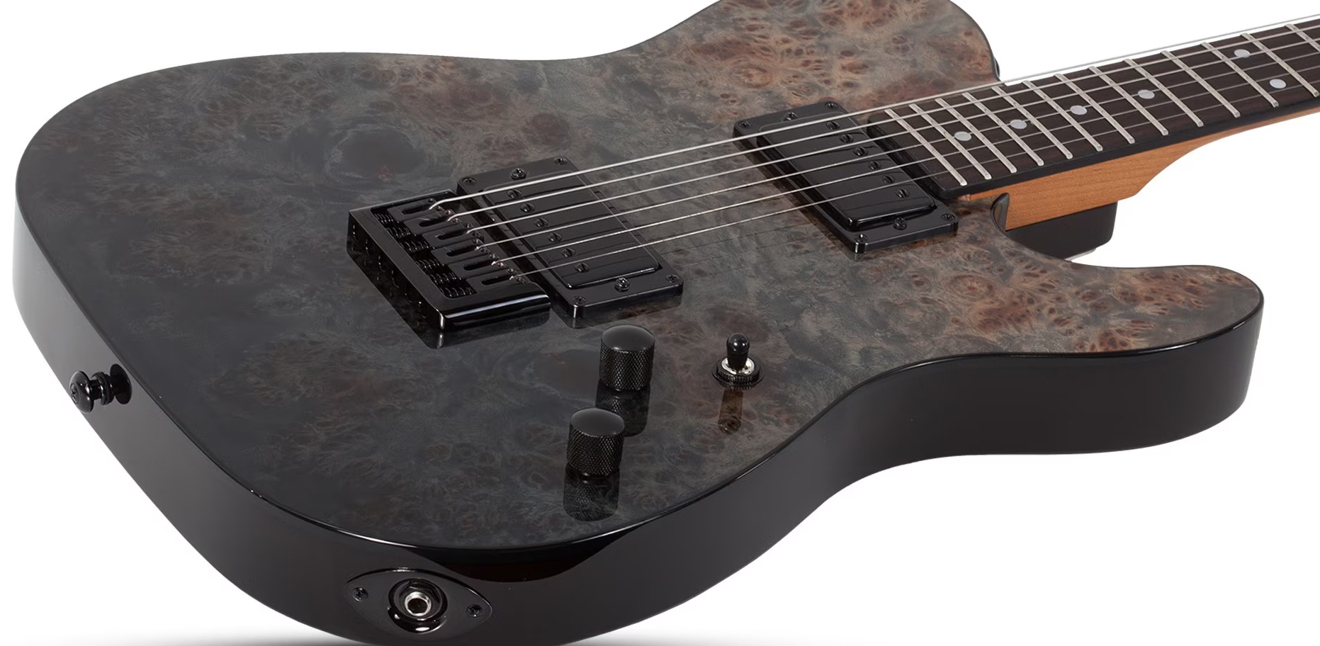 Schecter Pt Standard 2h Ht Rw - Black Fade Burst Burl - Guitarra eléctrica con forma de tel - Variation 1