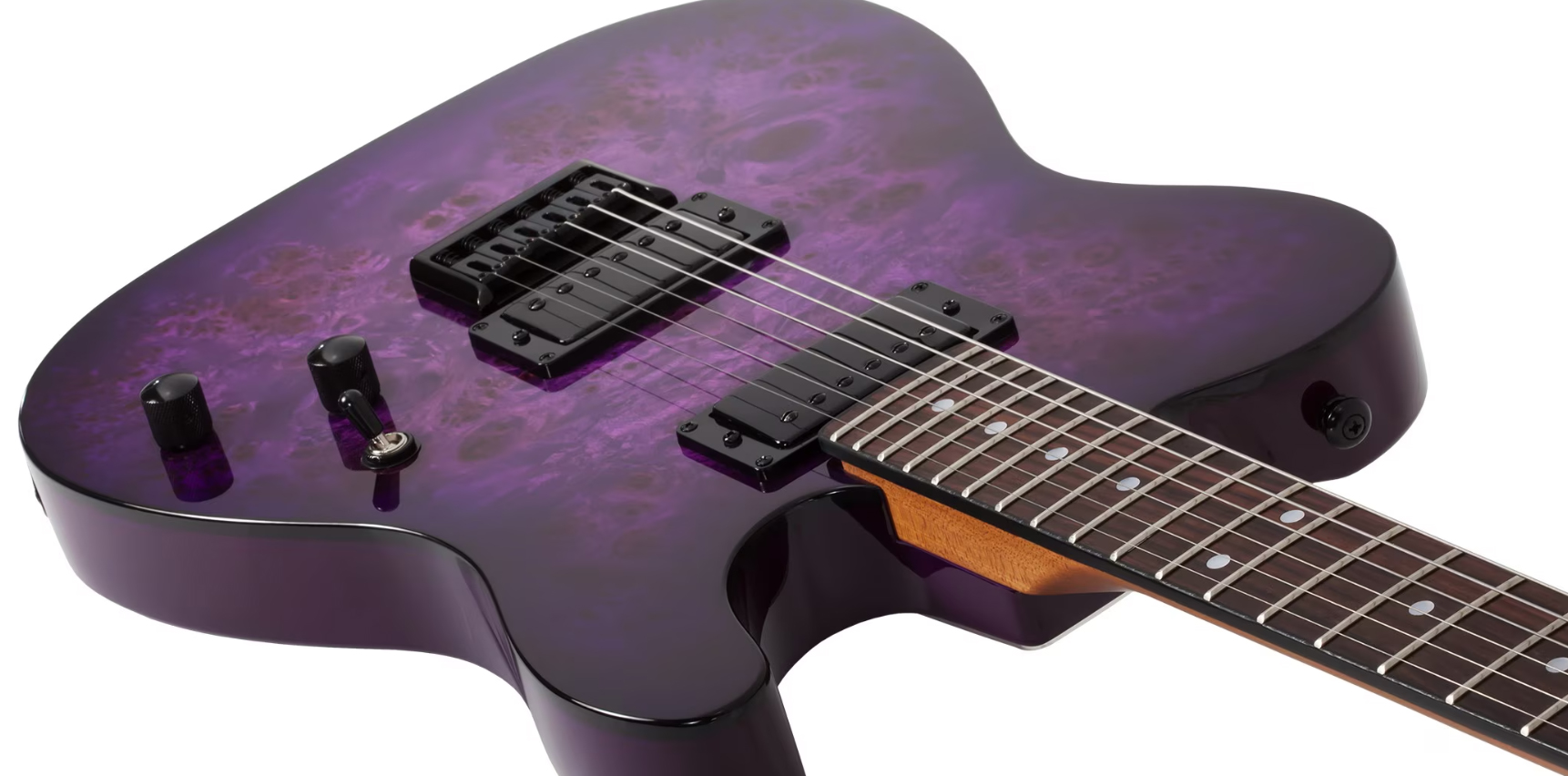 Schecter Pt Standard 2h Ht Rw - Purple Burst Burl - Guitarra eléctrica con forma de tel - Variation 2