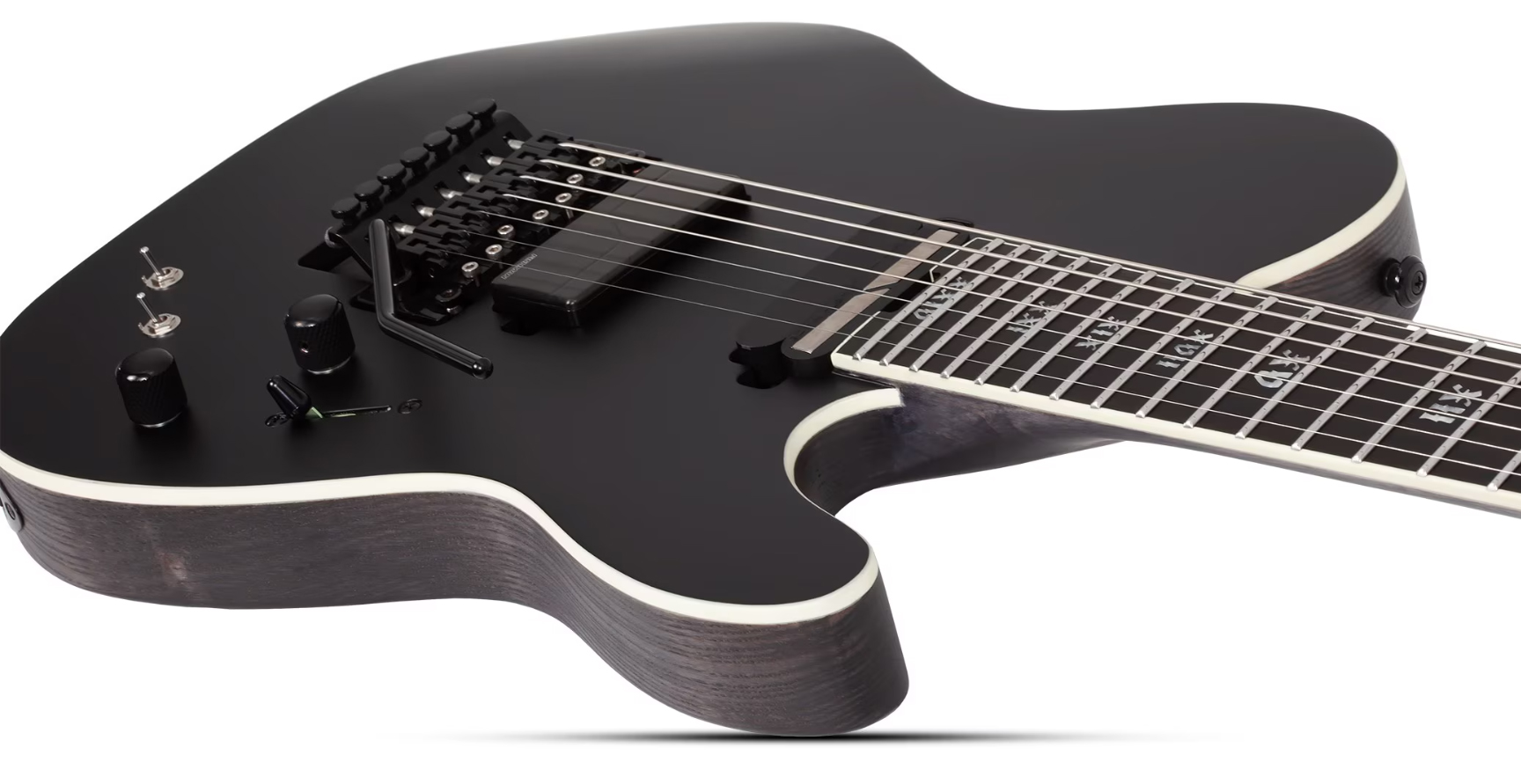 Schecter Pt7 Frs Sls Elite Evil Twin 2h Fishman Fluence Sustainiac Fr Eb - Satin Black - Guitarra eléctrica barítono - Variation 2