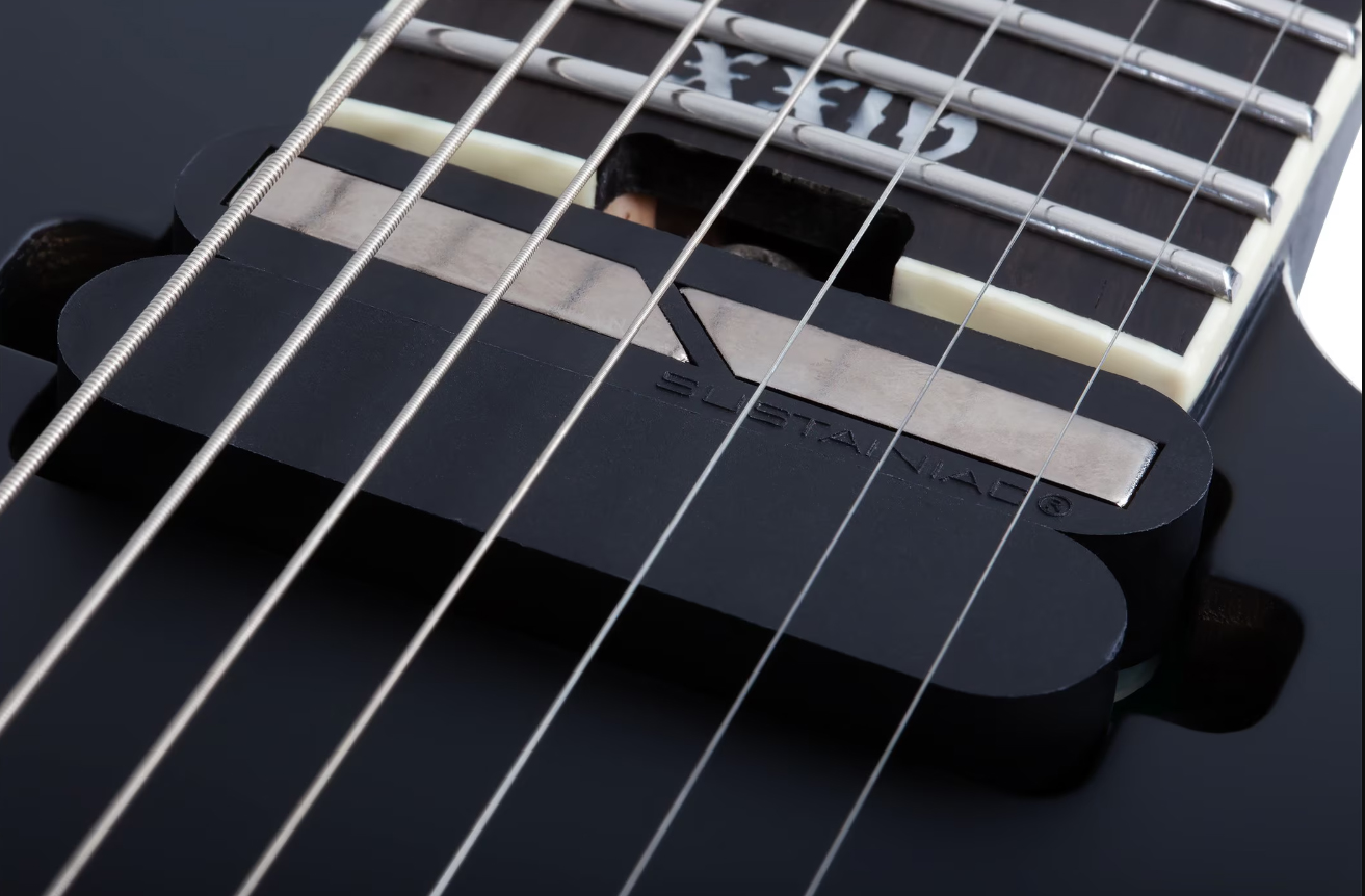 Schecter Pt7 Frs Sls Elite Evil Twin 2h Fishman Fluence Sustainiac Fr Eb - Satin Black - Guitarra eléctrica barítono - Variation 3