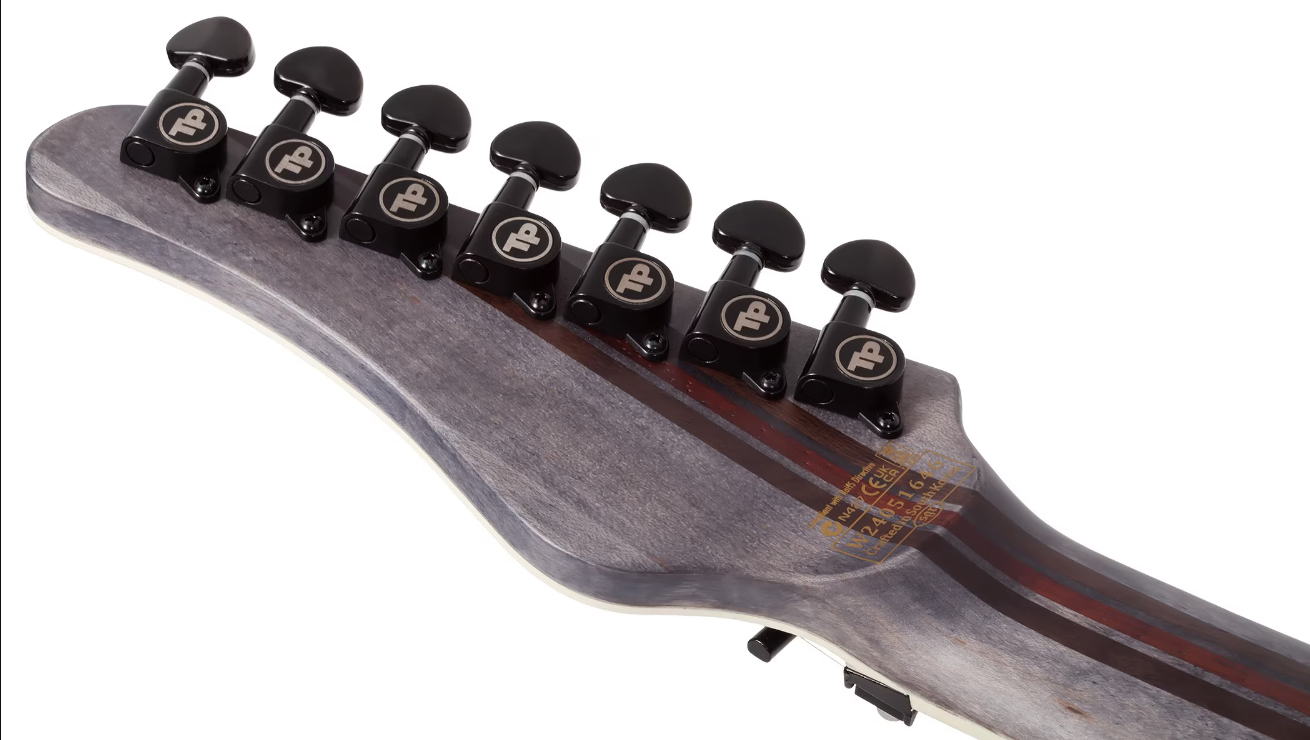 Schecter Pt7 Frs Sls Elite Evil Twin 2h Fishman Fluence Sustainiac Fr Eb - Satin Black - Guitarra eléctrica barítono - Variation 8