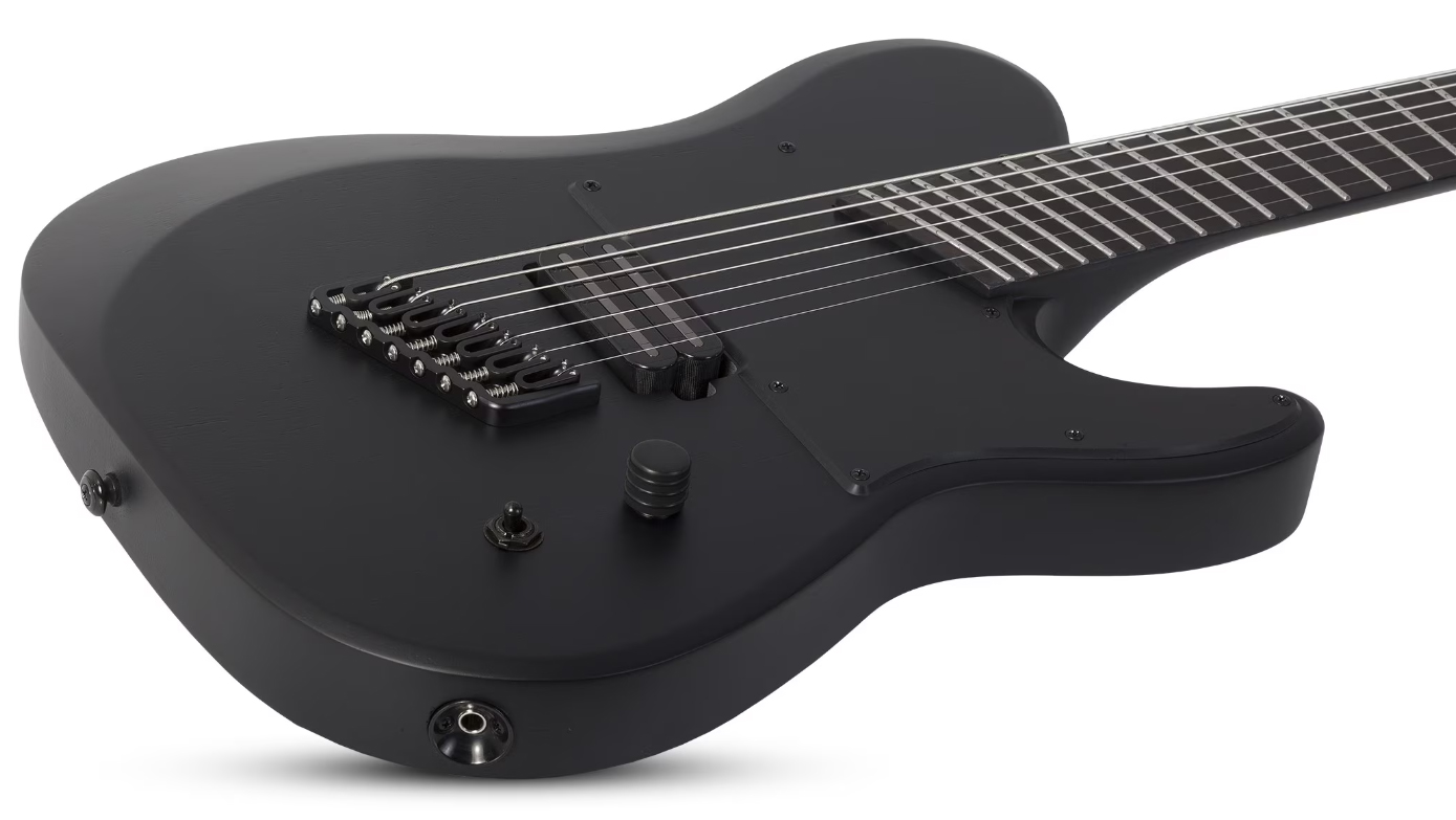 Schecter Pt7 Ms Black Ops 7c Multiscale Baryton 1h Ht Eb - Satin Black Open Pore - Multi-Scale Guitar - Variation 1