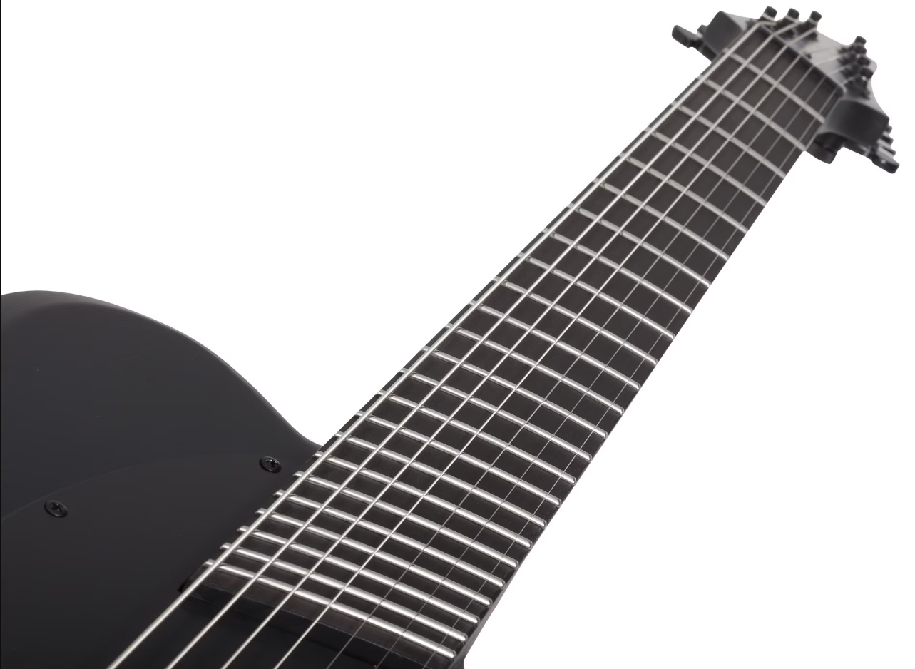 Schecter Pt7 Ms Black Ops 7c Multiscale Baryton 1h Ht Eb - Satin Black Open Pore - Multi-Scale Guitar - Variation 6