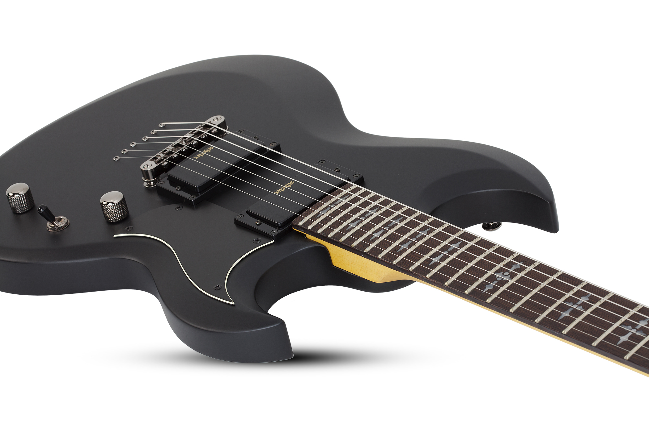 Schecter S-ii Demon 2h Ht Rw - Satin Black - Guitarra electrica metalica - Variation 2