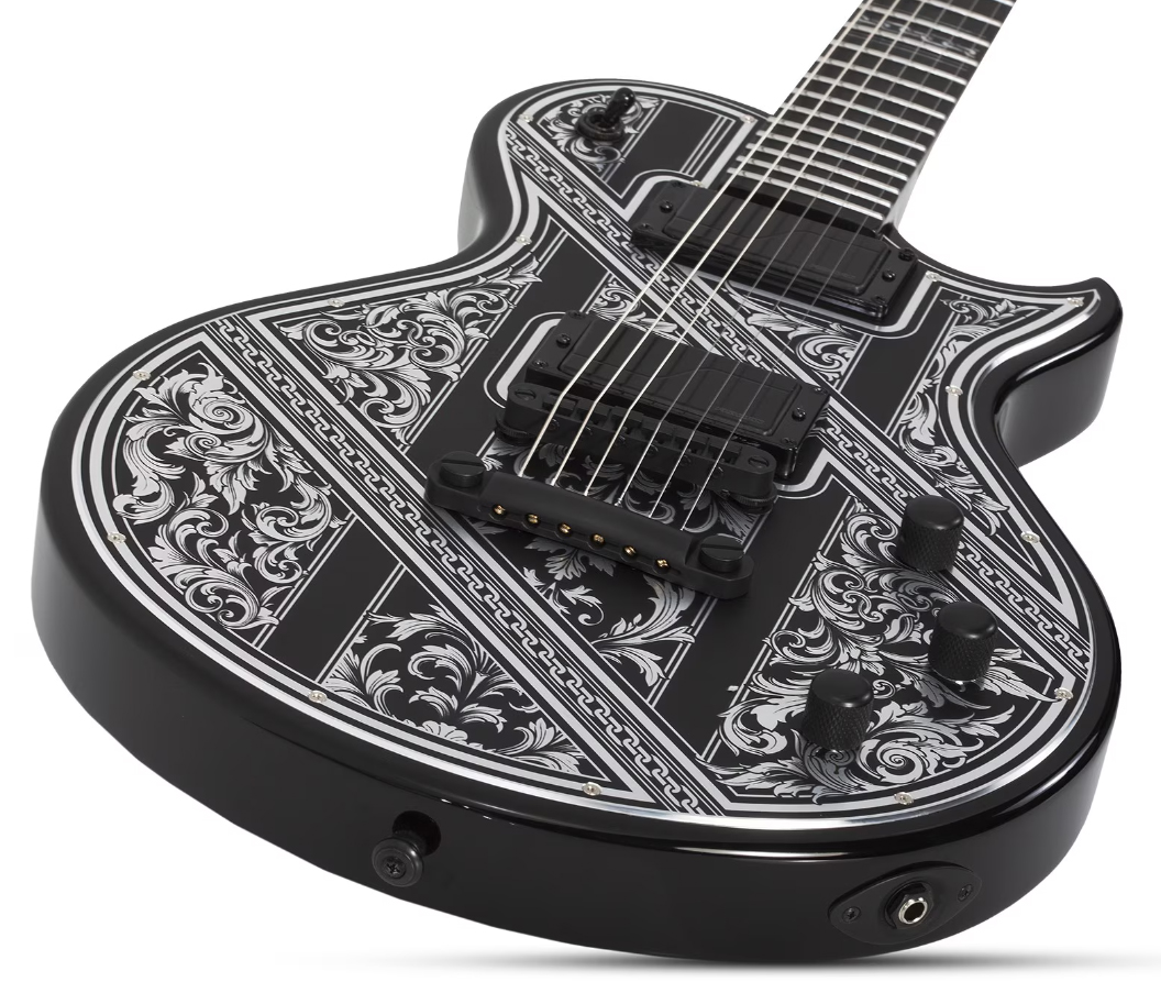 Schecter Solo Ii Pryzm Palladium 2h Fishman Fluence Modern Eb - Gloss Black - Guitarra electrica metalica - Variation 1