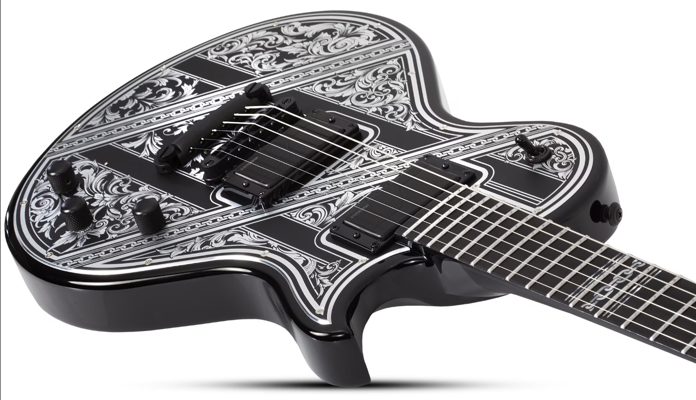 Schecter Solo Ii Pryzm Palladium 2h Fishman Fluence Modern Eb - Gloss Black - Guitarra electrica metalica - Variation 2