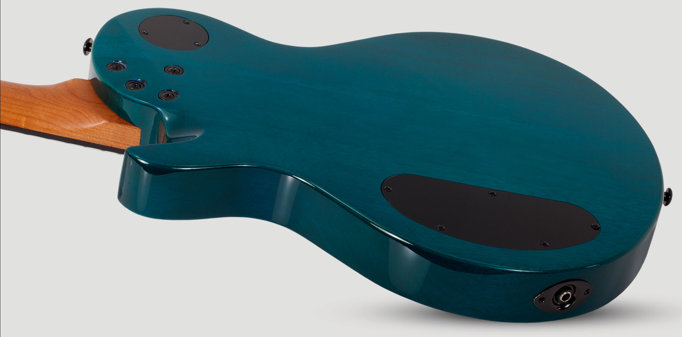 Schecter Solo-ii Standard 2h Ht Rw - Ocean Blue Burst Burl - Guitarra eléctrica de corte único. - Variation 4