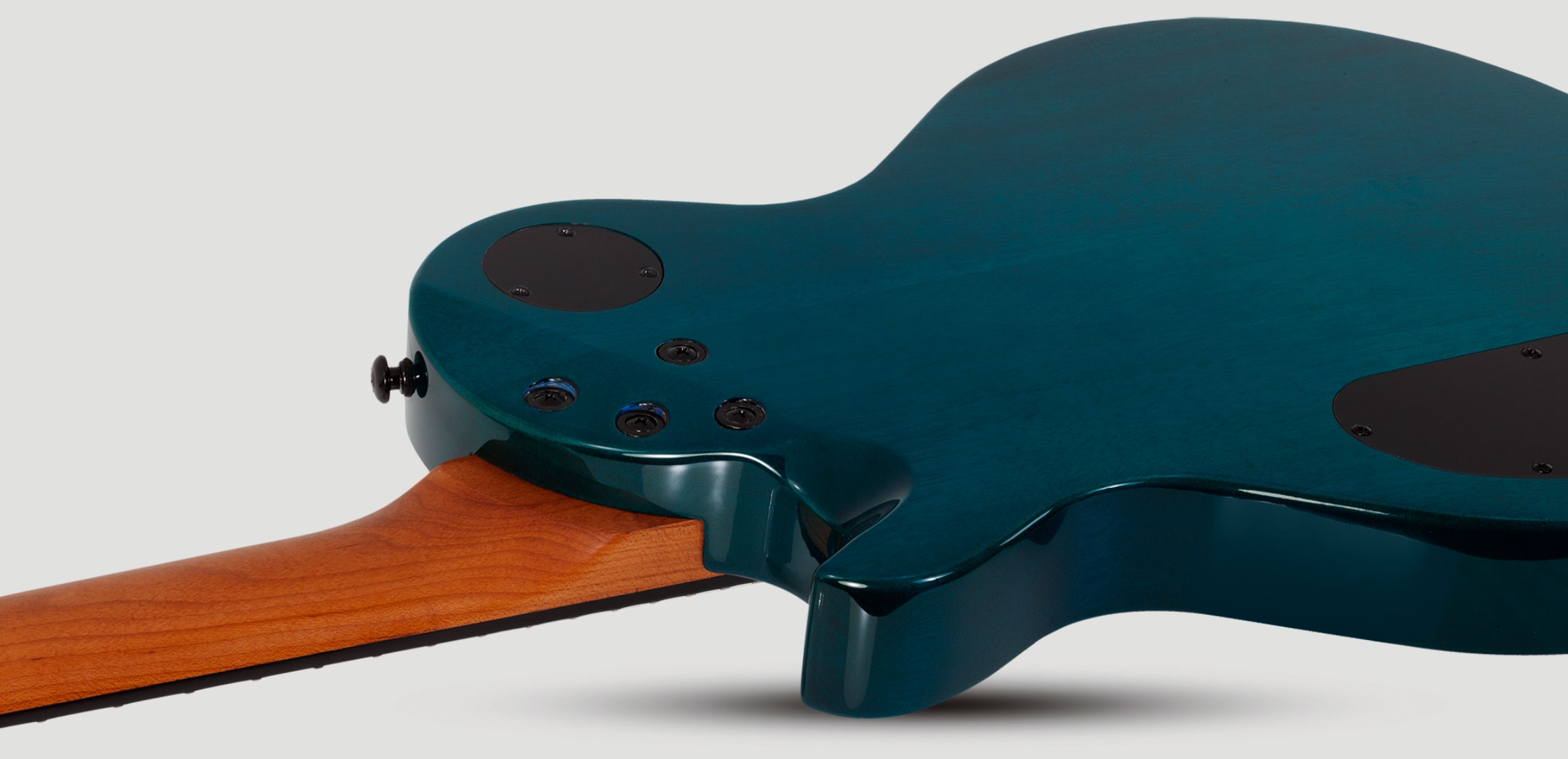 Schecter Solo-ii Standard 2h Ht Rw - Ocean Blue Burst Burl - Guitarra eléctrica de corte único. - Variation 5
