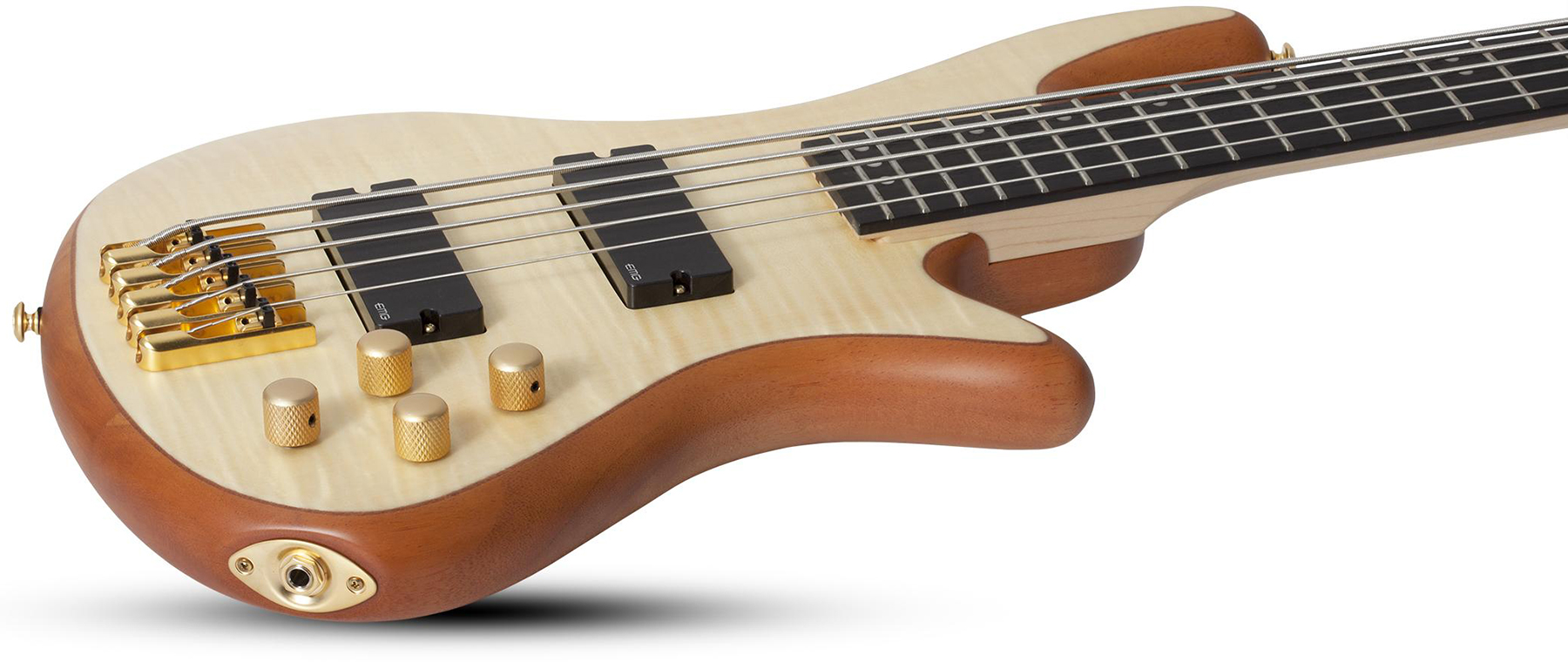 Schecter Stiletto Custom-5 5c Active Emg Rw - Natural Satin - Bajo eléctrico de cuerpo sólido - Variation 1