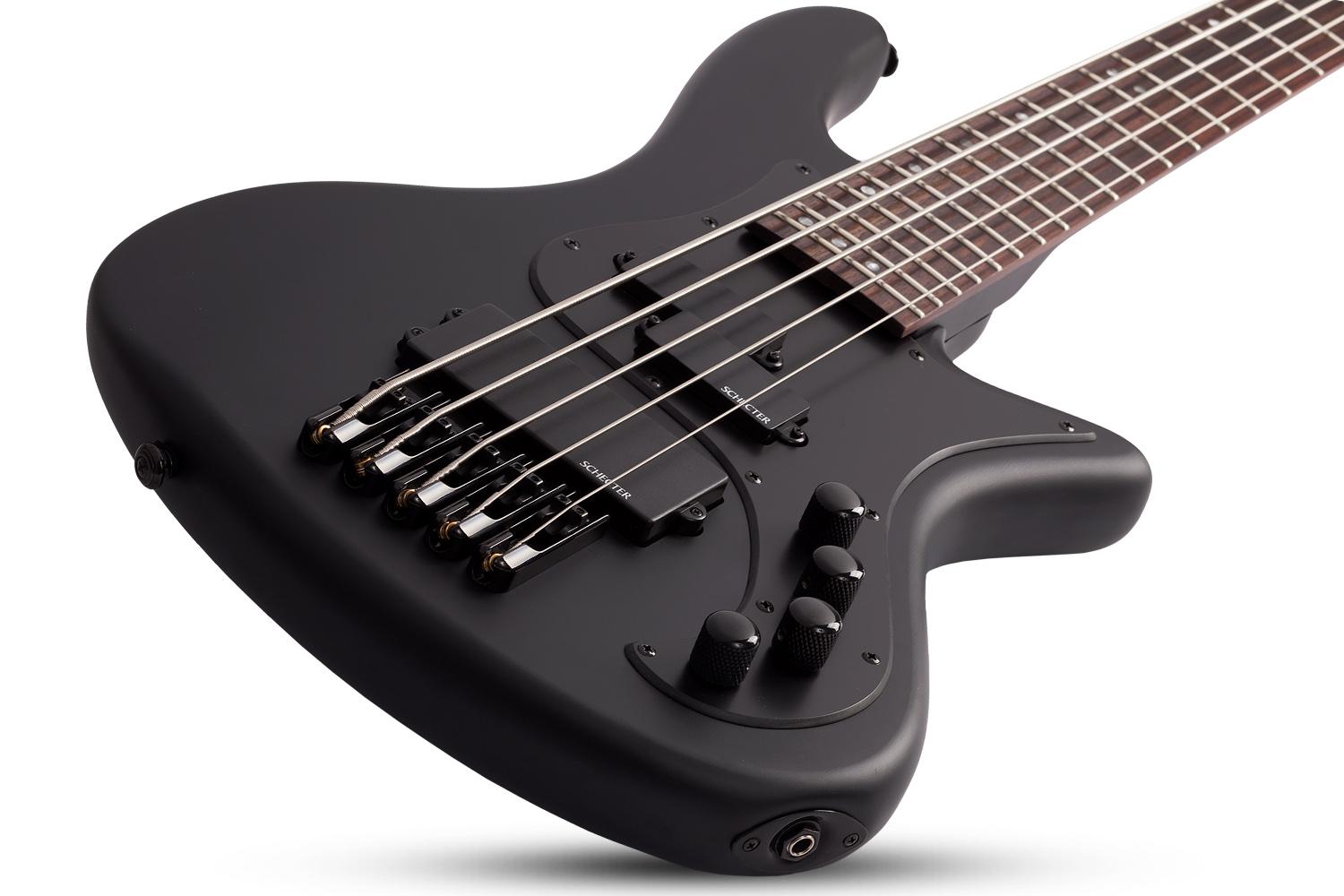 Schecter Stiletto Stealth-5 5c Active Rw - Satin Black - Bajo eléctrico de cuerpo sólido - Variation 1