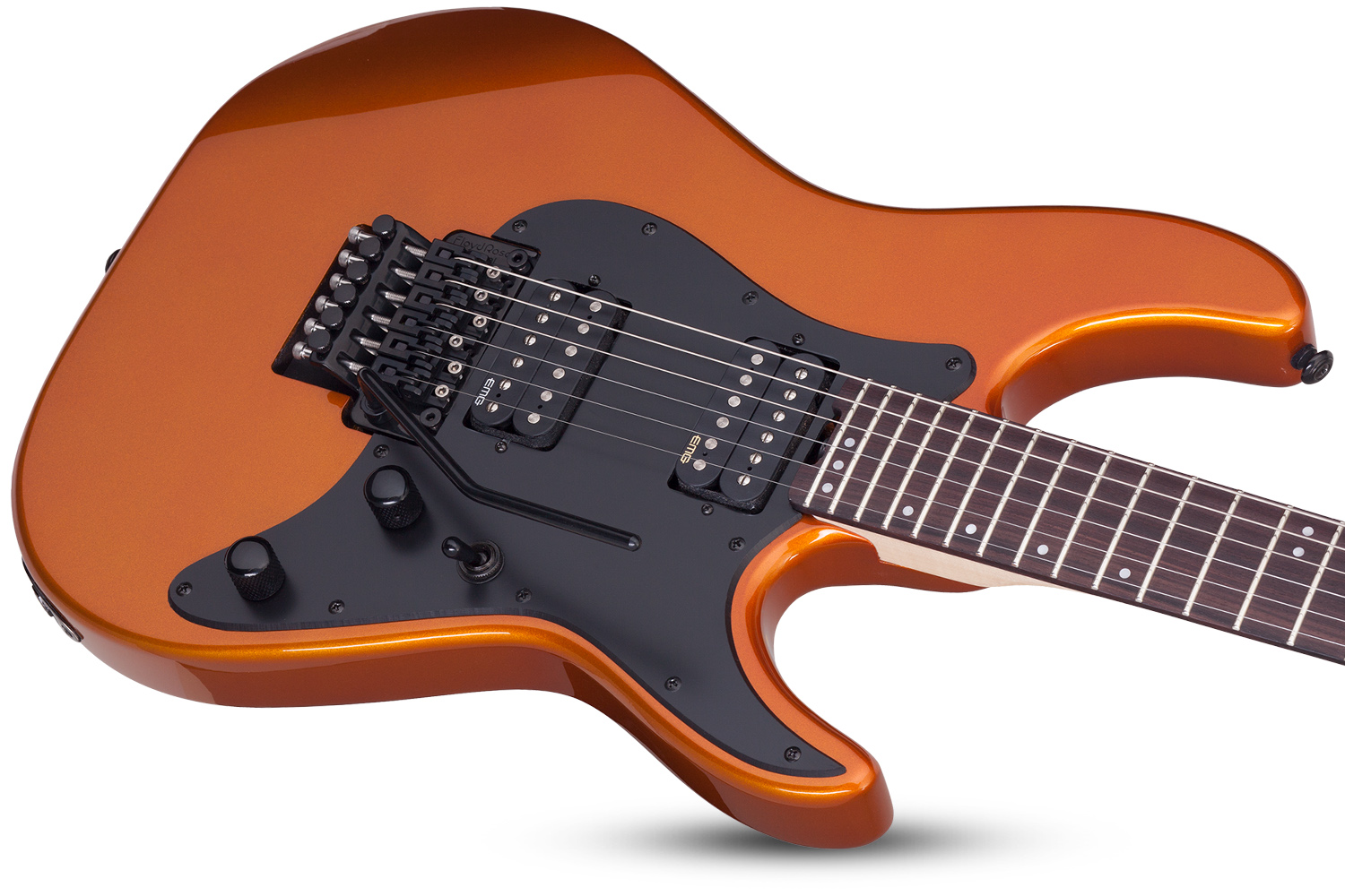 Schecter Sun Valley Super Shredder Fr 2h Emg Rw - Lambo Orange - Guitarra eléctrica con forma de tel - Variation 1