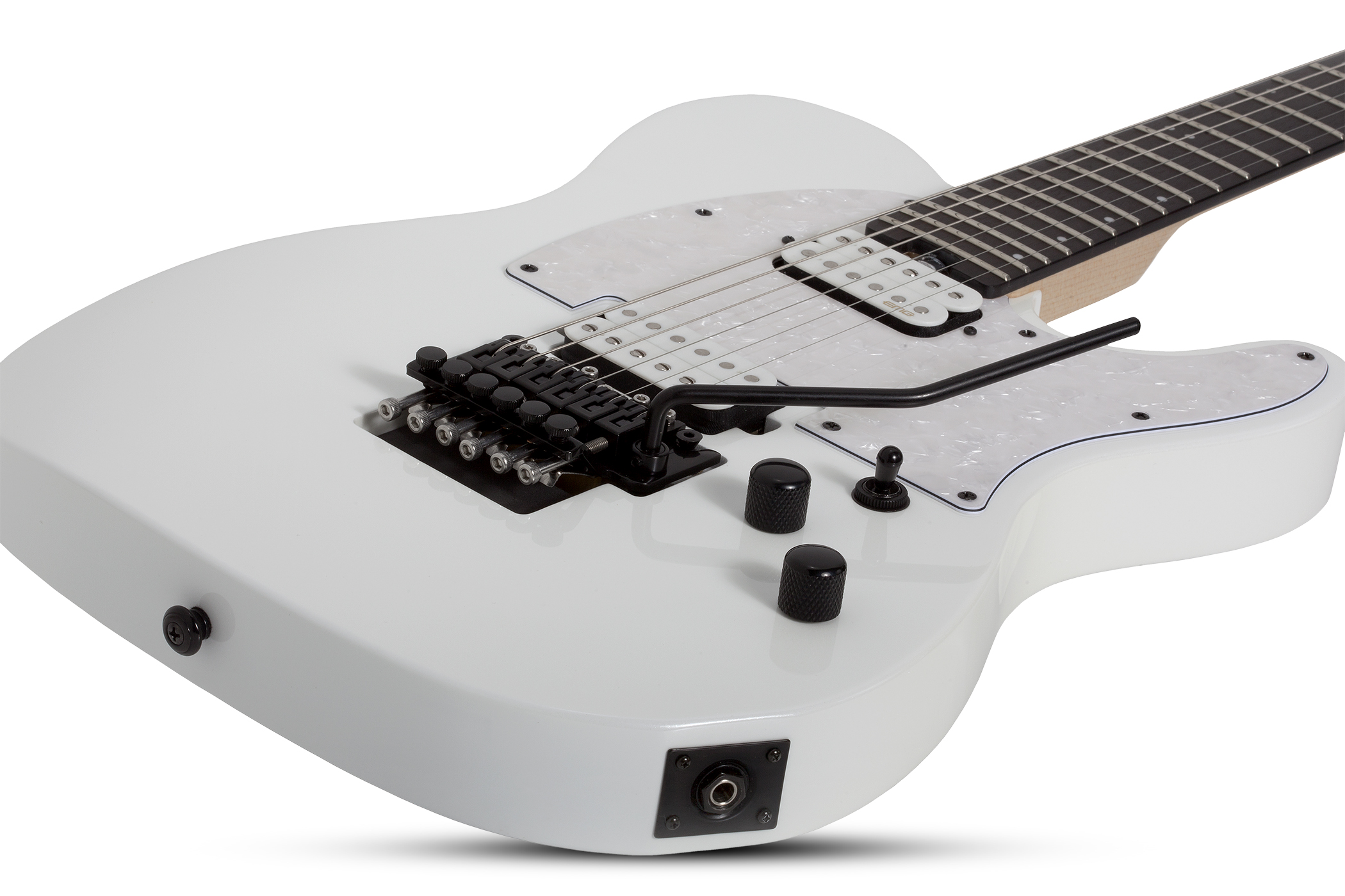 Schecter Sun Valley Super Shredder Pt Fr 2h Emg Rw - Metallic White - Guitarra eléctrica con forma de tel - Variation 1