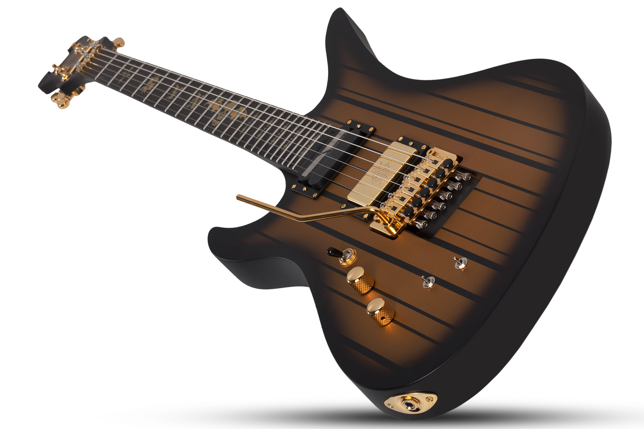 Schecter Synyster Custom-s Lh Signature Gaucher 2h Sustainiac Fr Eb - Satin Gold Burst - Guitarra electrica para zurdos - Variation 1