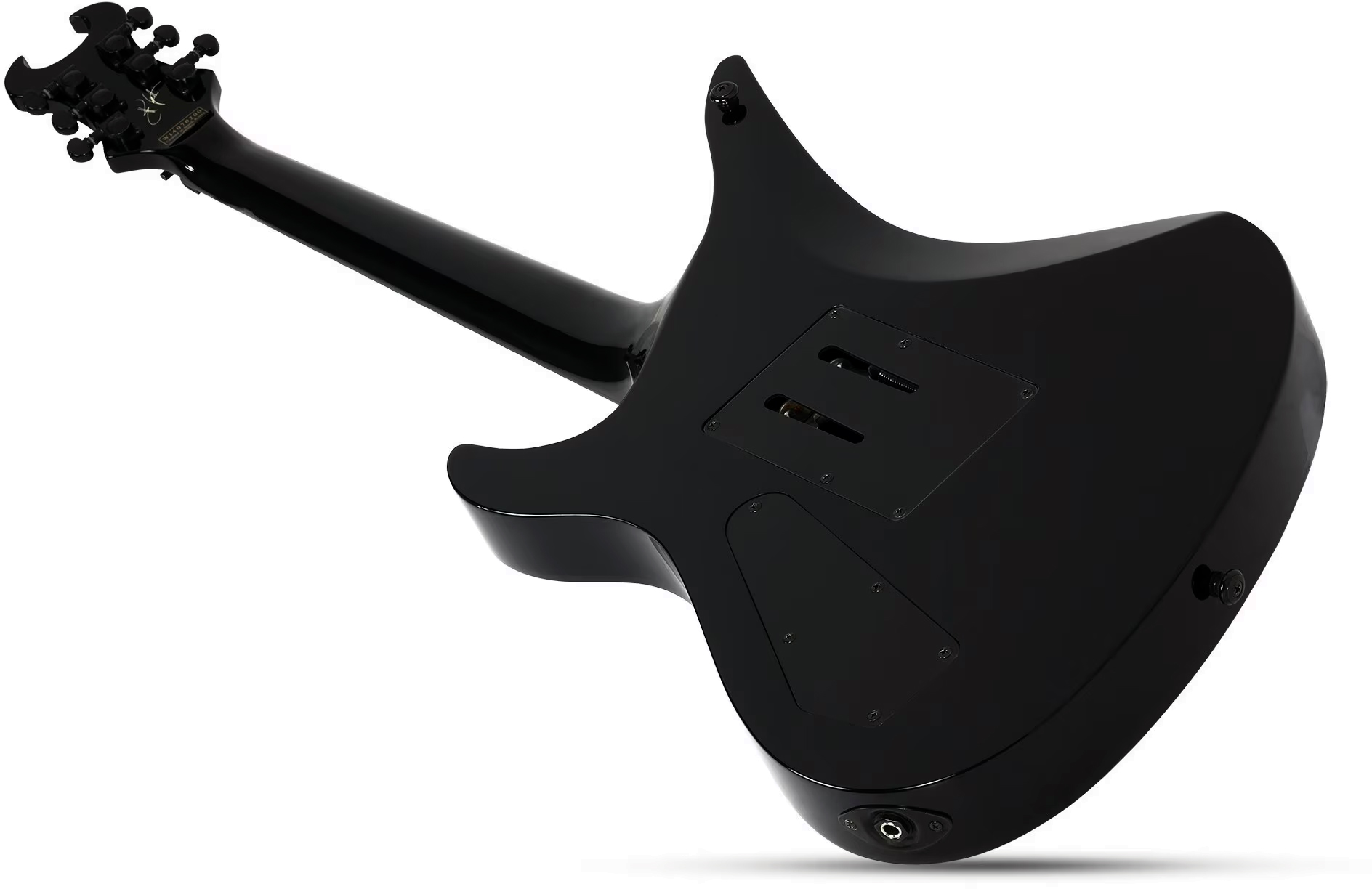 Schecter Synyster Custom Signature 2h Fr Eb - Gloss Black With Silver Pinstripes - Guitarra eléctrica de autor - Variation 3