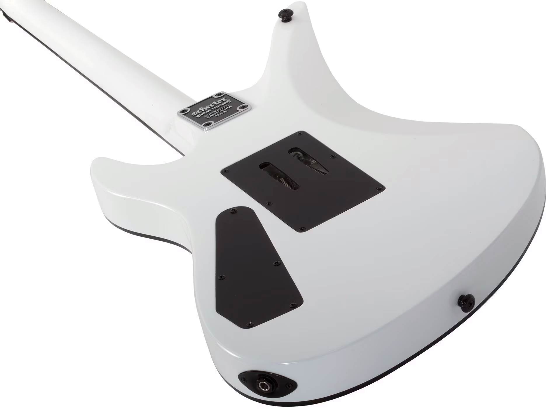 Schecter Synyster Standard Signature 2h Fr Eb - Gloss White With Black Pinstripes - Guitarra eléctrica de autor - Variation 4