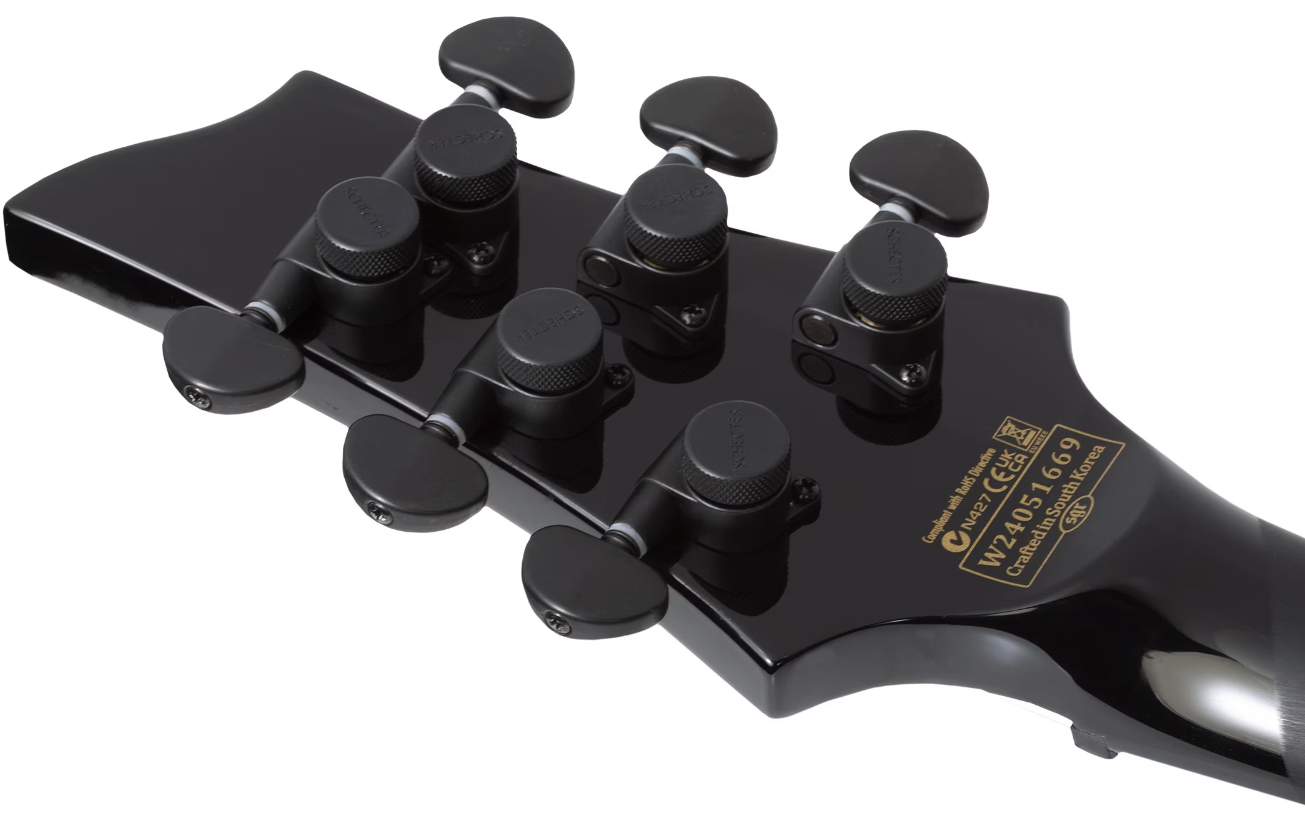 Schecter V1 Pryzm Palladium 2h Fishman Fluence Modern Eb - Gloss Black - Guitarra electrica metalica - Variation 4