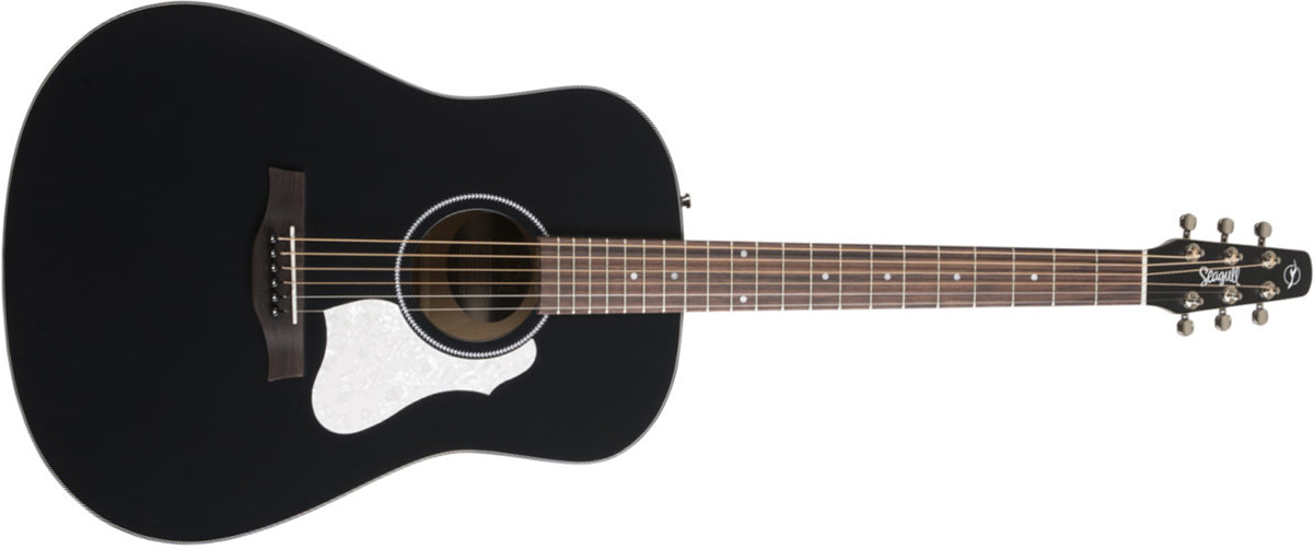 Seagull S6 Classic A/e Dreadnought Epicea Merisier Rw - Black - Guitarra electro acustica - Main picture