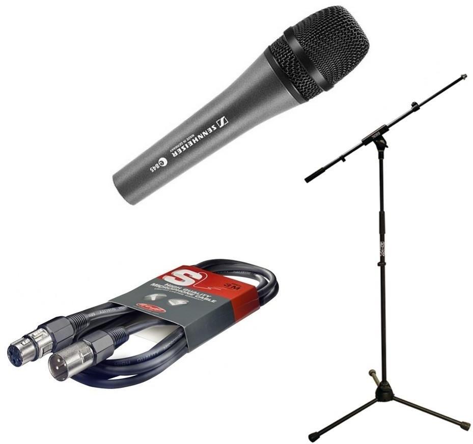 Pack de micrófonos con soporte Sennheiser E845 + K&M 25400