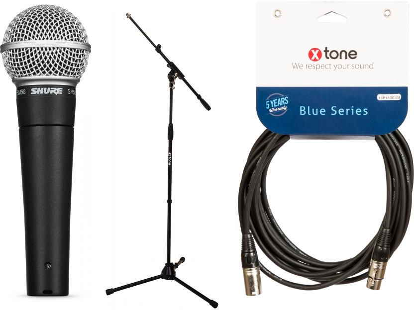 Shure Sm58-lce+  (xh 6001)  + Xlr(m) / Xlr(f) 6m - Pack de micrófonos con soporte - Main picture