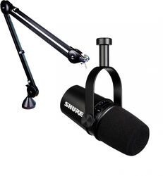 Pack de micrófonos con soporte Shure MV7-K +  PSA1 Rode