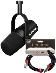 Pack de micrófonos con soporte Shure MV7X + Xlr Xlr 3 m offert