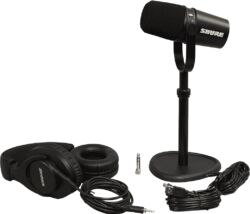Pack de micrófonos con soporte Shure Pack MV7-K + TKM 23230 + SRH440A-EFS