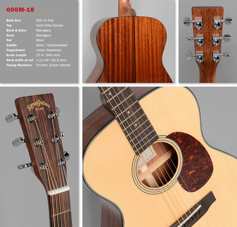 Sigma 000m-18 Epicea Acajou - Natural Satin - Guitarra acústica & electro - Variation 2