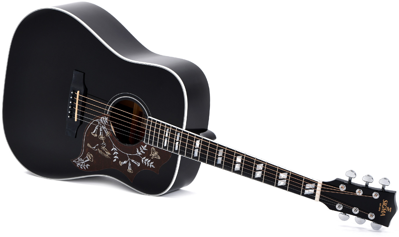 Sigma Dm-sg5-bk Dreadnought Epicea Acajou Mic - Black - Guitarra acústica & electro - Variation 2