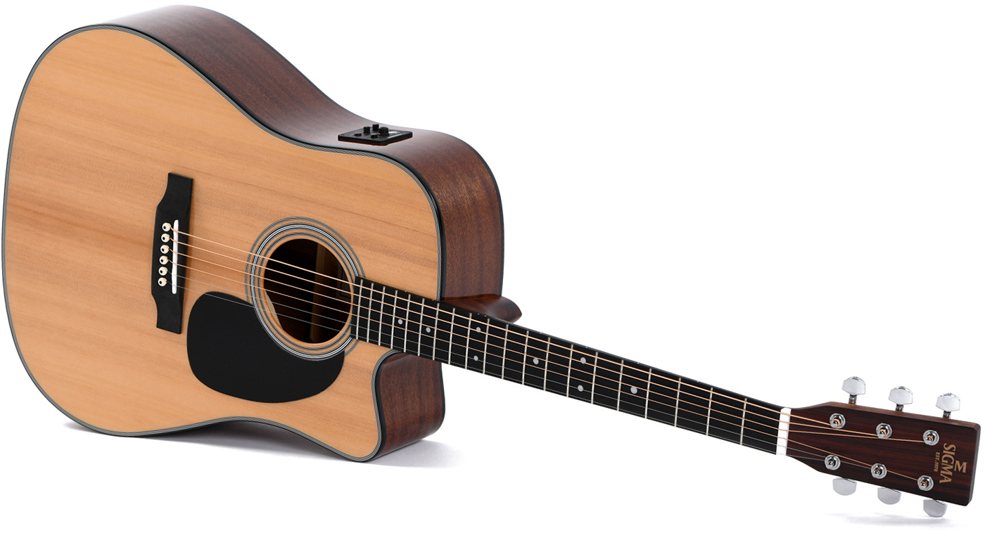 Sigma Dmc-1e Dreadnought Cw Epicea Acajou Mic - Natural - Guitarra electro acustica - Variation 2