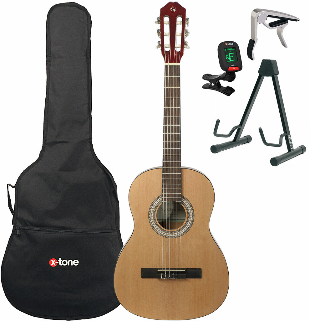 Silvanez Cl-34 Nat + Housse + Accordeur + Capodastre + Stand - Natural Gloss - Pack Guitarra clásica - Main picture