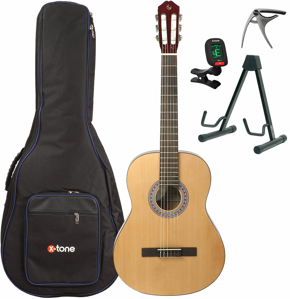 Silvanez Cl44-nat +housse X-tone 2002 +accordeur +capo +stand - Natural - Pack Guitarra clásica - Main picture