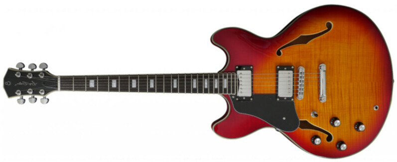 Sire Larry Carlton H7 Gaucher Signature Ht Hh Eb - Cherry Sunburst - Guitarra eléctrica semi caja - Main picture