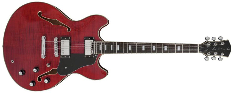 Sire Larry Carlton H7 Signature 2h Ht Eb - See Through Red - Guitarra eléctrica semi caja - Main picture