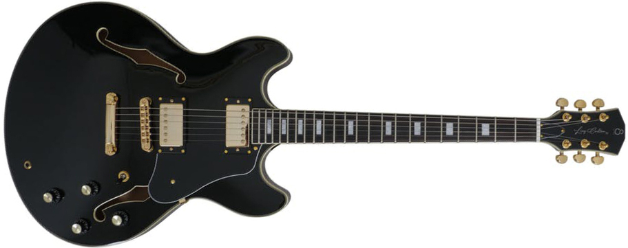 Sire Larry Carlton H7 Signature Ht Hh Eb - Black - Guitarra eléctrica semi caja - Main picture
