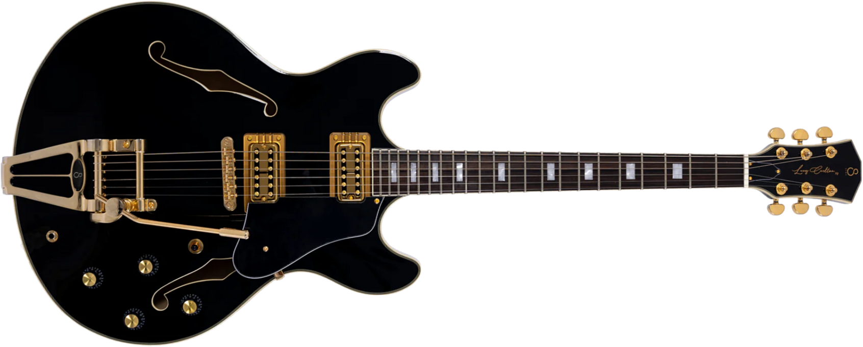 Sire Larry Carlton H7t Signature 2h Trem Eb - Black - Guitarra eléctrica semi caja - Main picture