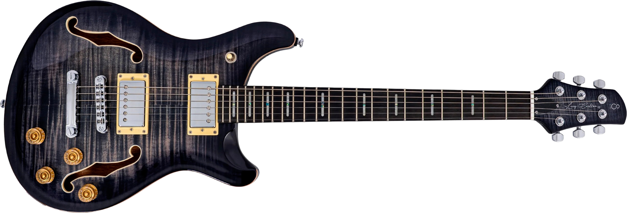 Sire Larry Carlton Q7 Hollow 2h Ht Eb - Transparent Black - Guitarra eléctrica semi caja - Main picture
