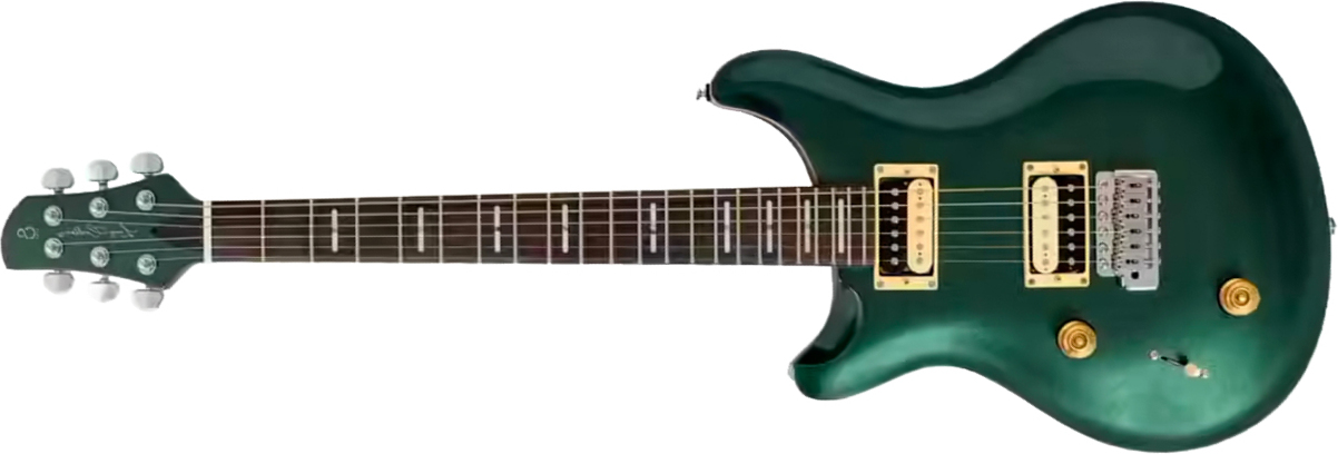 Sire Larry Carlton Q7 Lh Gaucher 2h Trem Eb - Metallic Green - Guitarra eléctrica de doble corte - Main picture