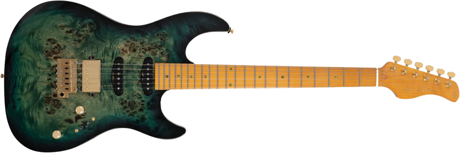 Sire Larry Carlton S10 Hss Trem Mn - Transparent Green - Guitarra eléctrica con forma de str. - Main picture